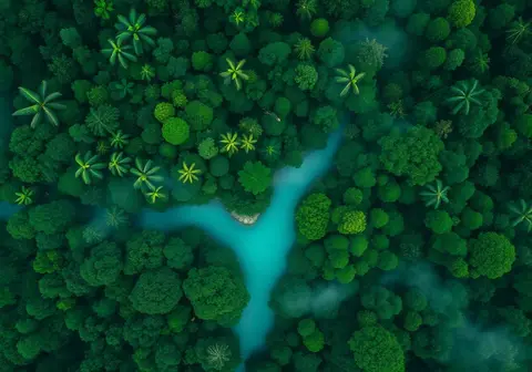Aerial satellite view of monitored forest concession